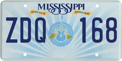 MS license plate ZDQ168
