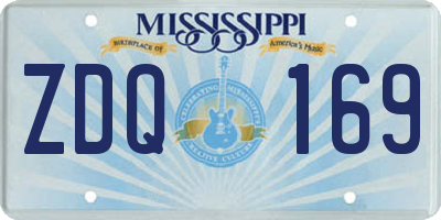 MS license plate ZDQ169