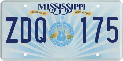 MS license plate ZDQ175