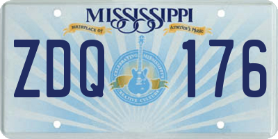 MS license plate ZDQ176