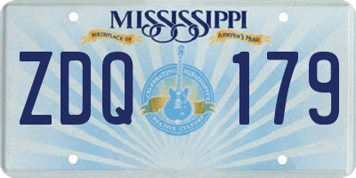 MS license plate ZDQ179