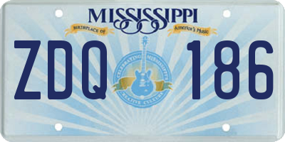 MS license plate ZDQ186