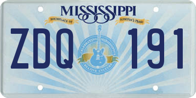 MS license plate ZDQ191