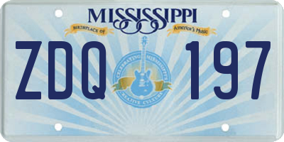 MS license plate ZDQ197