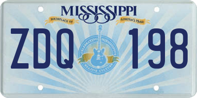 MS license plate ZDQ198
