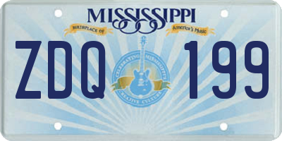 MS license plate ZDQ199