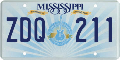 MS license plate ZDQ211