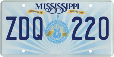 MS license plate ZDQ220