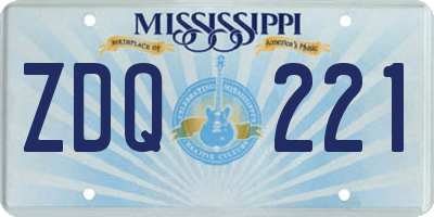 MS license plate ZDQ221