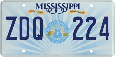 MS license plate ZDQ224