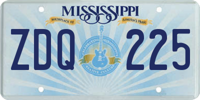 MS license plate ZDQ225