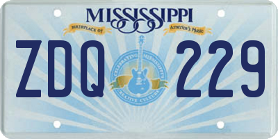 MS license plate ZDQ229