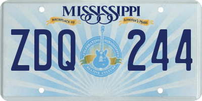 MS license plate ZDQ244