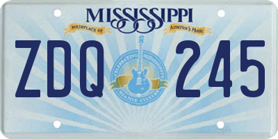 MS license plate ZDQ245