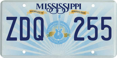 MS license plate ZDQ255