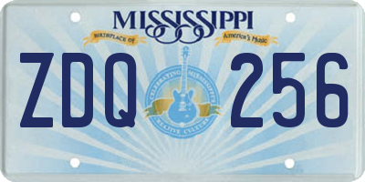 MS license plate ZDQ256
