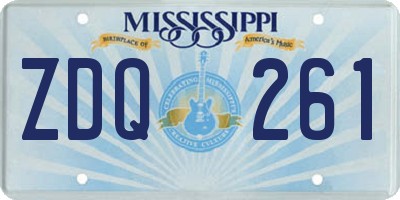 MS license plate ZDQ261