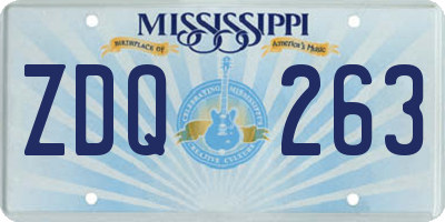 MS license plate ZDQ263