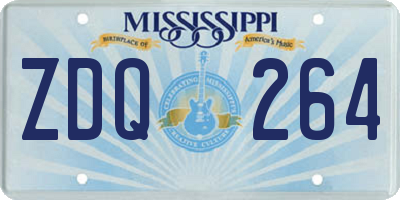 MS license plate ZDQ264