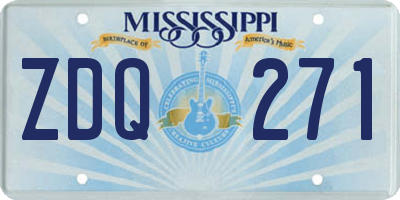 MS license plate ZDQ271