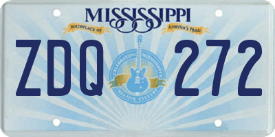 MS license plate ZDQ272