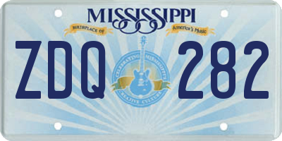 MS license plate ZDQ282