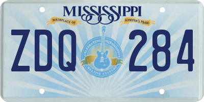 MS license plate ZDQ284