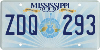 MS license plate ZDQ293