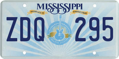 MS license plate ZDQ295