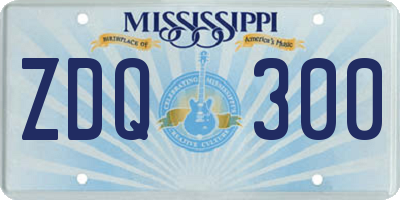 MS license plate ZDQ300