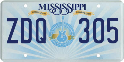 MS license plate ZDQ305