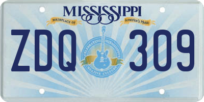 MS license plate ZDQ309