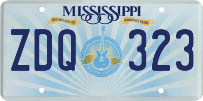 MS license plate ZDQ323
