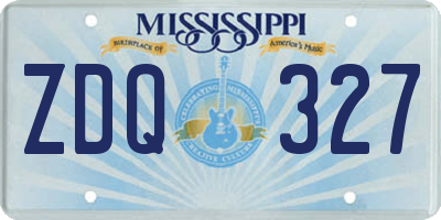 MS license plate ZDQ327