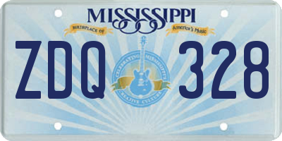 MS license plate ZDQ328