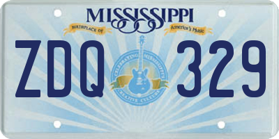 MS license plate ZDQ329