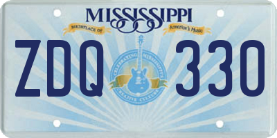 MS license plate ZDQ330