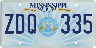 MS license plate ZDQ335