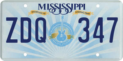 MS license plate ZDQ347