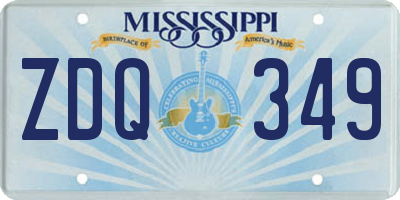 MS license plate ZDQ349