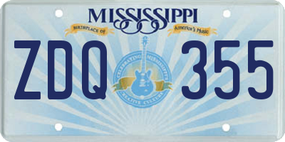 MS license plate ZDQ355