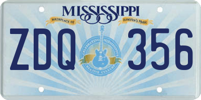 MS license plate ZDQ356