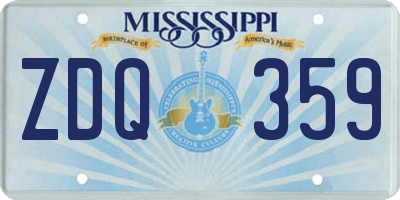MS license plate ZDQ359