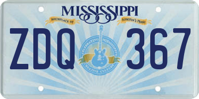 MS license plate ZDQ367
