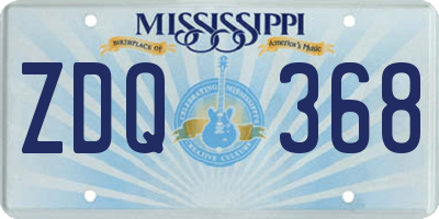 MS license plate ZDQ368