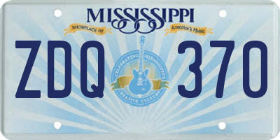 MS license plate ZDQ370