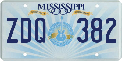 MS license plate ZDQ382