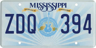 MS license plate ZDQ394