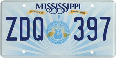 MS license plate ZDQ397