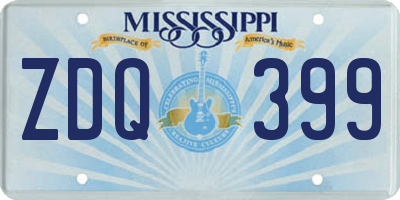 MS license plate ZDQ399